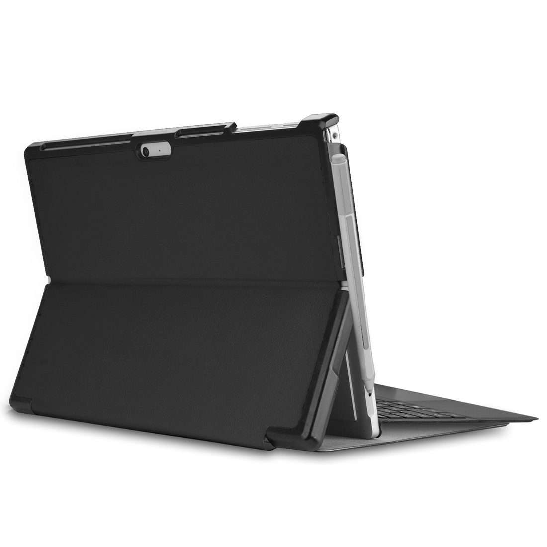 Custer Texture Horizontal Flip PU Leather Case for Microsoft Surface Pro 4 / 5 / 6 / 7 ... (Black)