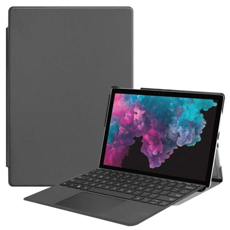 Custer Texture Horizontal Flip PU Leather Case for Microsoft Surface Pro 4 / 5 / 6 / 7 ... (Grey)