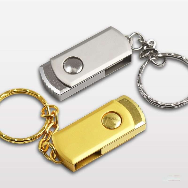 MicroDrive 16GB USB 2.0 Creative Personality Metal U Disk with Keychain (Yellow)