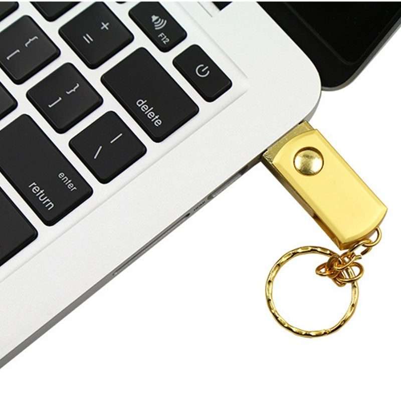 MicroDrive 16GB USB 2.0 Creative Personality Metal U Disk with Keychain (Yellow)