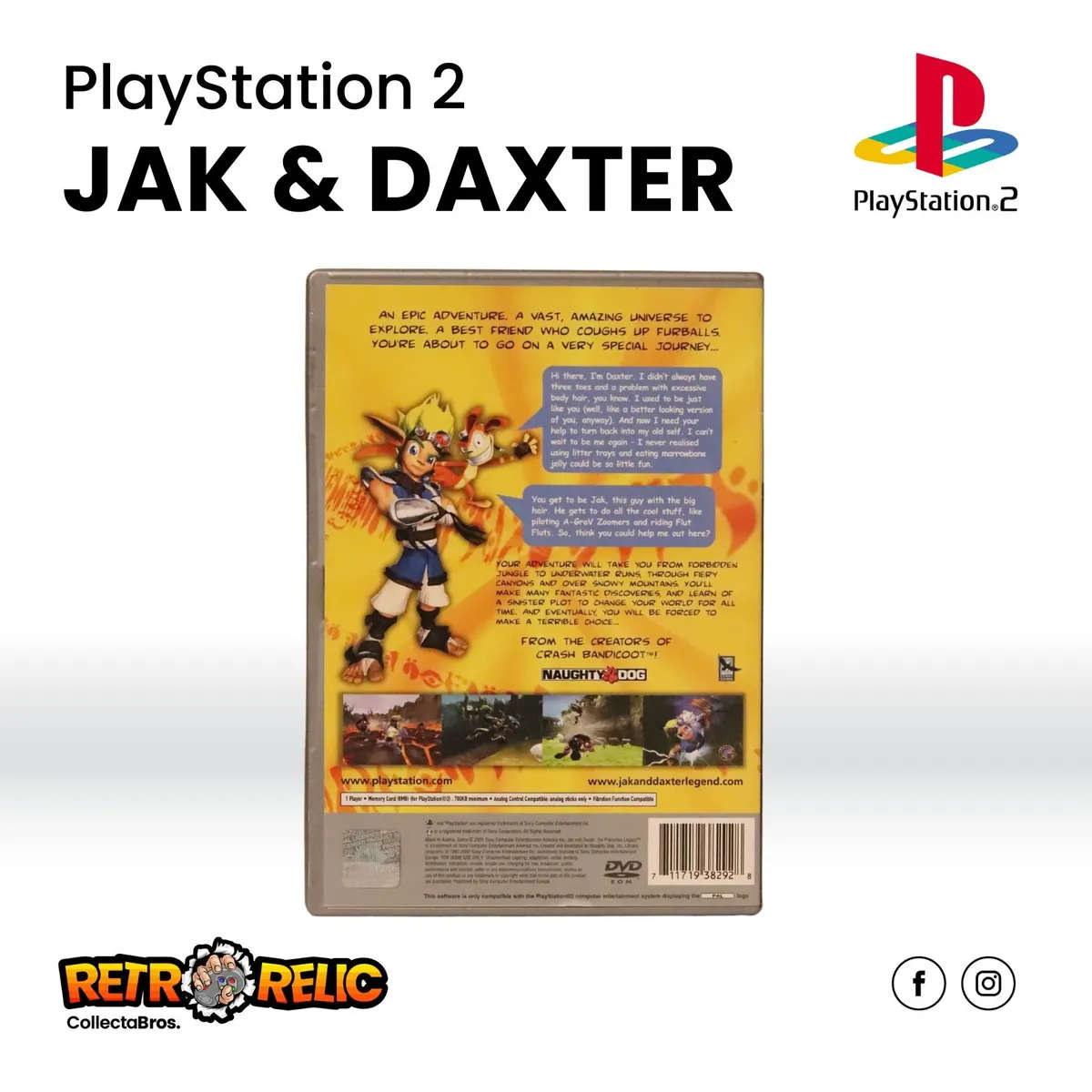 PlayStation Two (PS2) - Jak and Daxter: the Precursor Legacy Platinum videogame - Mint Condition