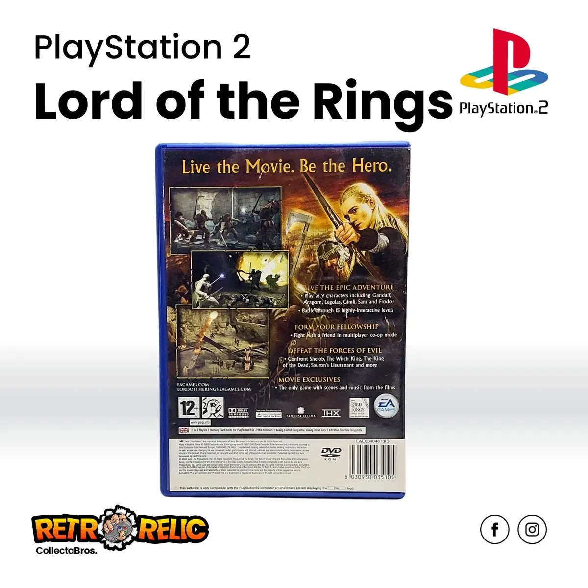 The Lord of the Rings : The Return of the King (PS2) videogame - Pre-Owned