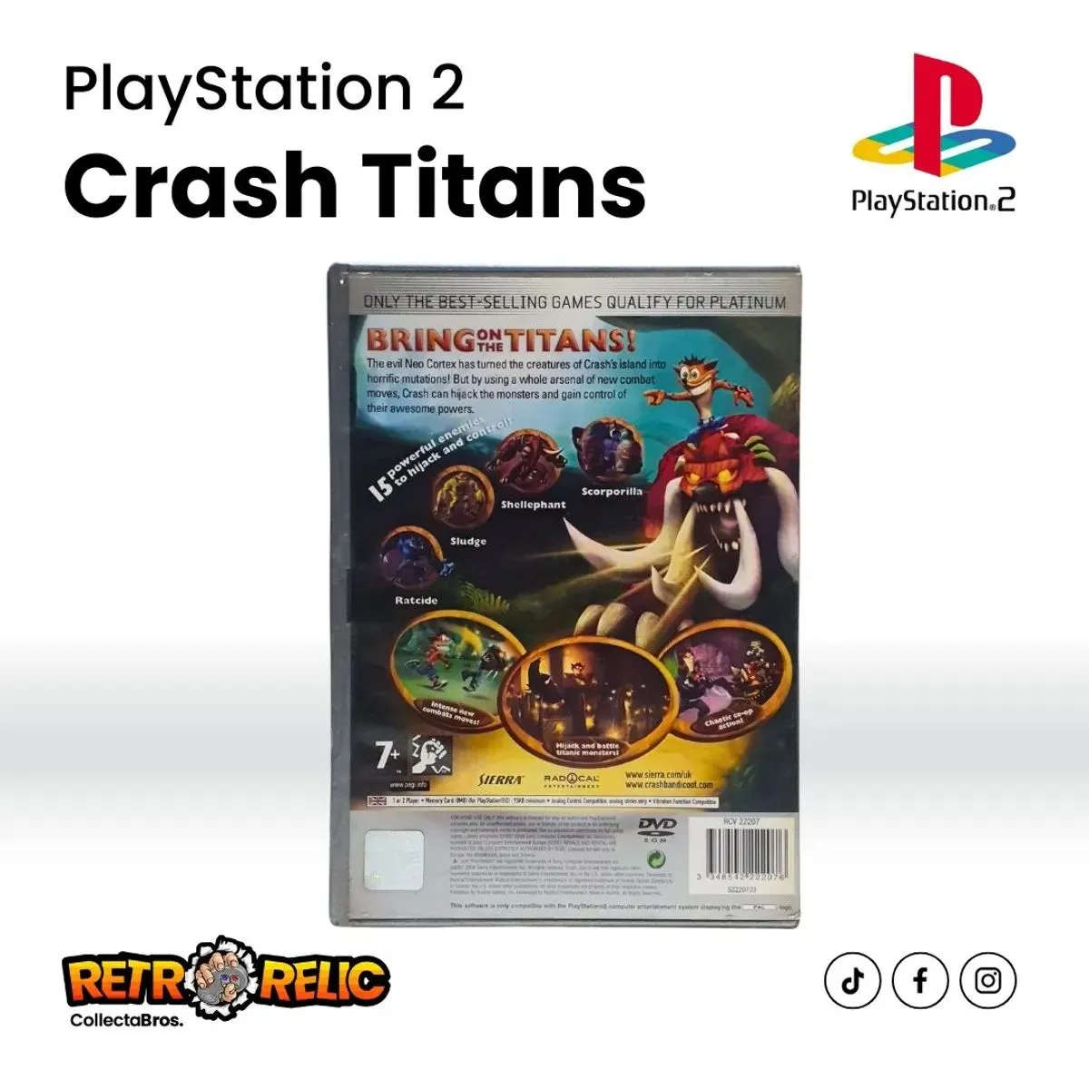 PlayStation Two  Crash of the Titans Platinum (PS2) videogame - Pre-Owned