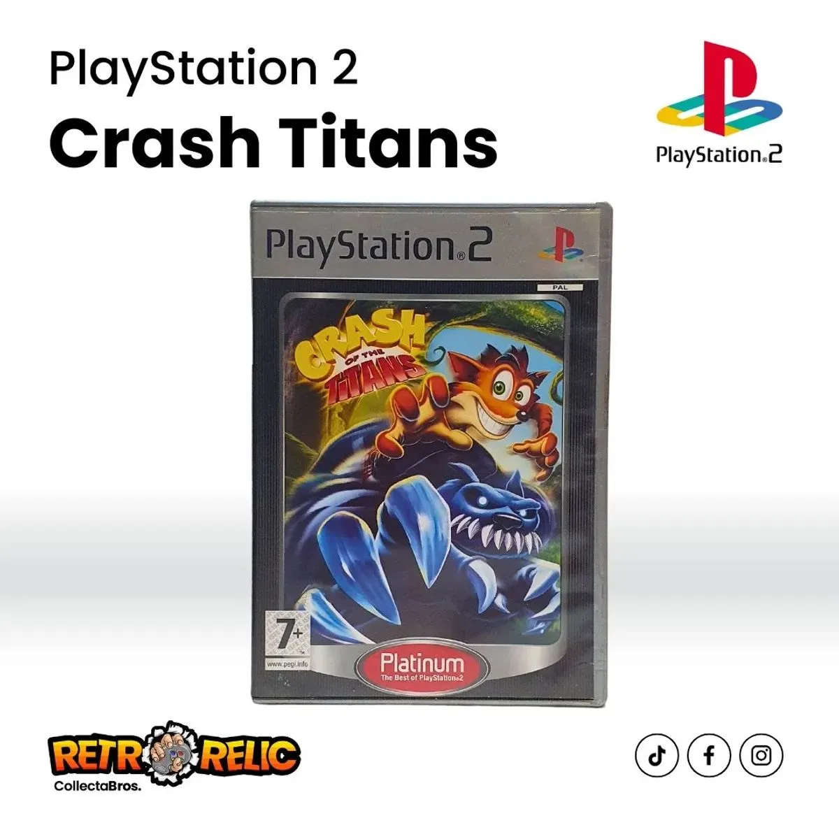 PlayStation Two  Crash of the Titans Platinum (PS2) videogame - Pre-Owned