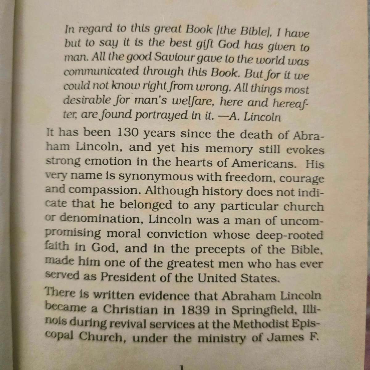 Abraham Lincoln's daily devotional