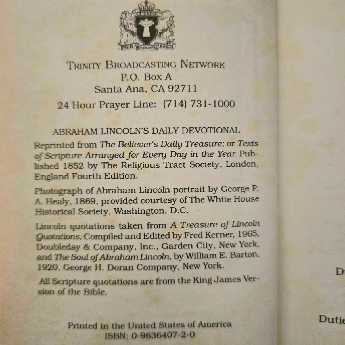 Abraham Lincoln's daily devotional