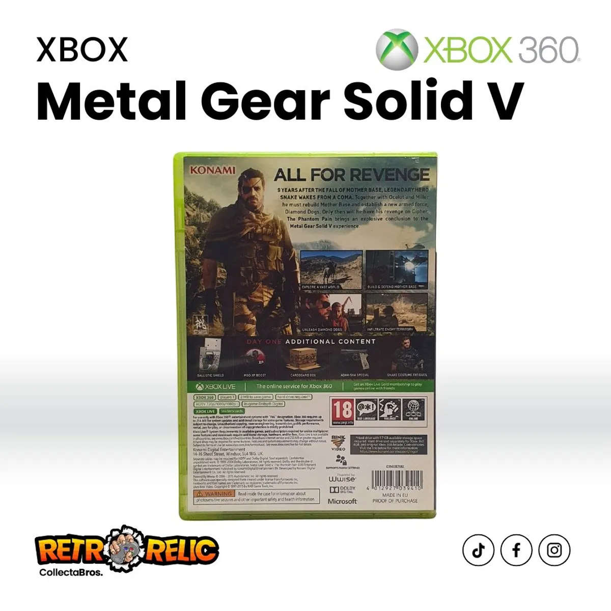 Metal Gear Solid V  The Phantom Pain (XBOX 360) videogame - Pre-Owned