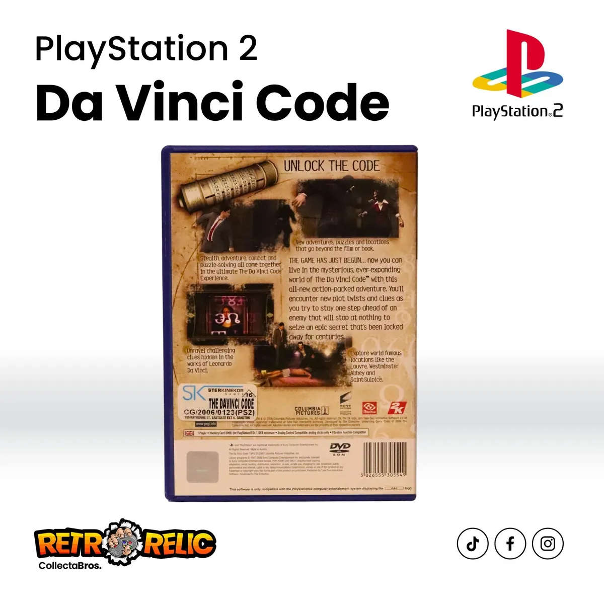 The Da Vinci Code PlayStation Two (PS2) videogame - Pre-Owned
