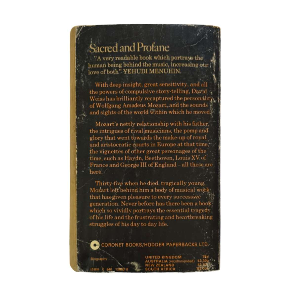 Sacred and Profane: A Brilliant Novel of Mozart