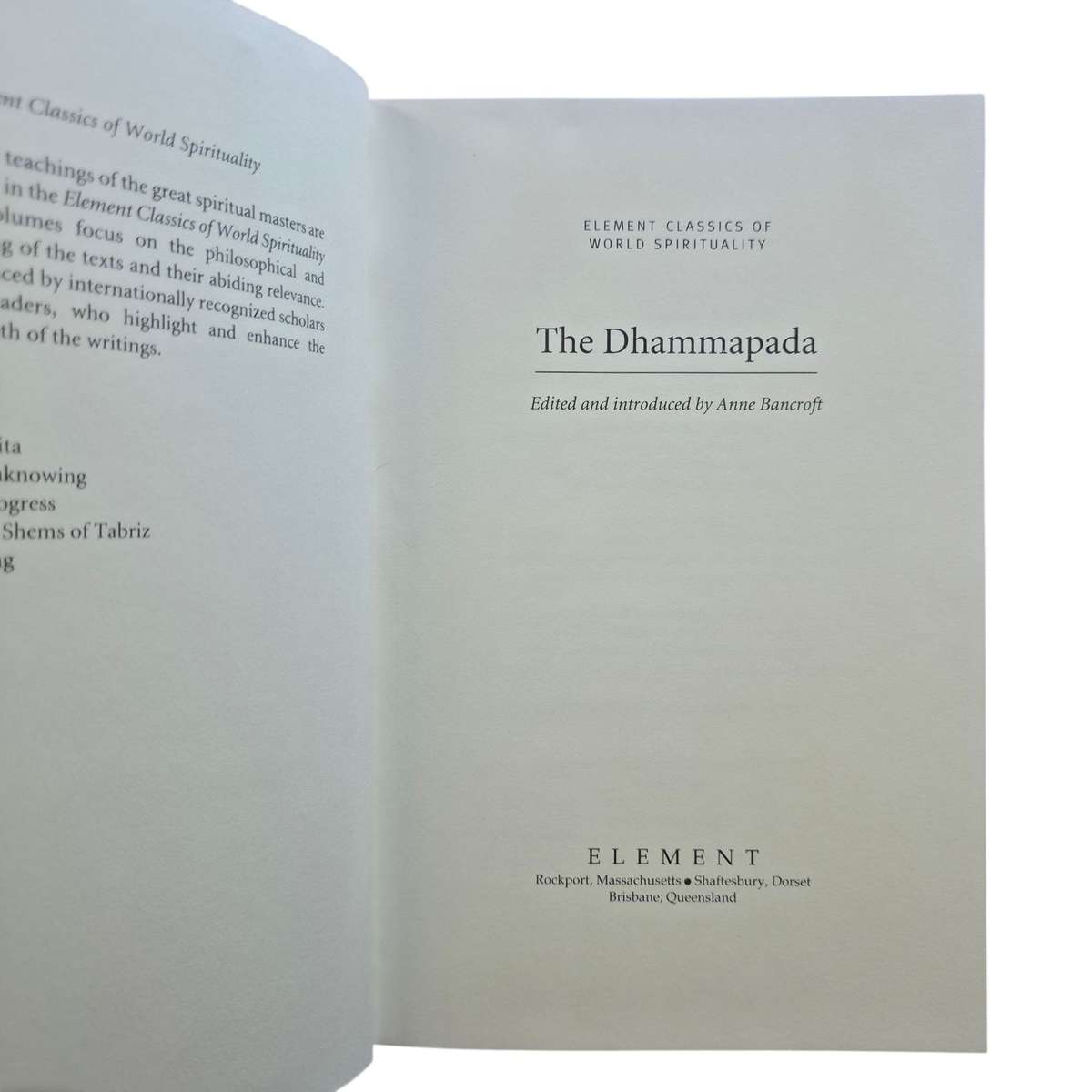 The Dhammapada - Edited and introduced by Anne Bancroft