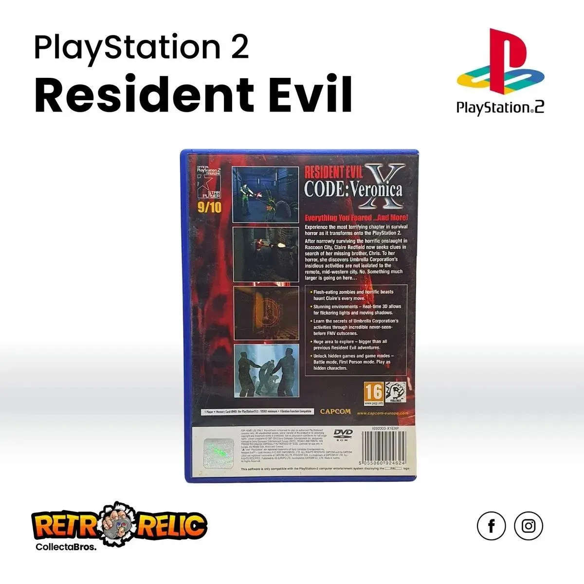Resident Evil  Code Veronica X PlayStation Two (PS2) videogame - Pre-Owned