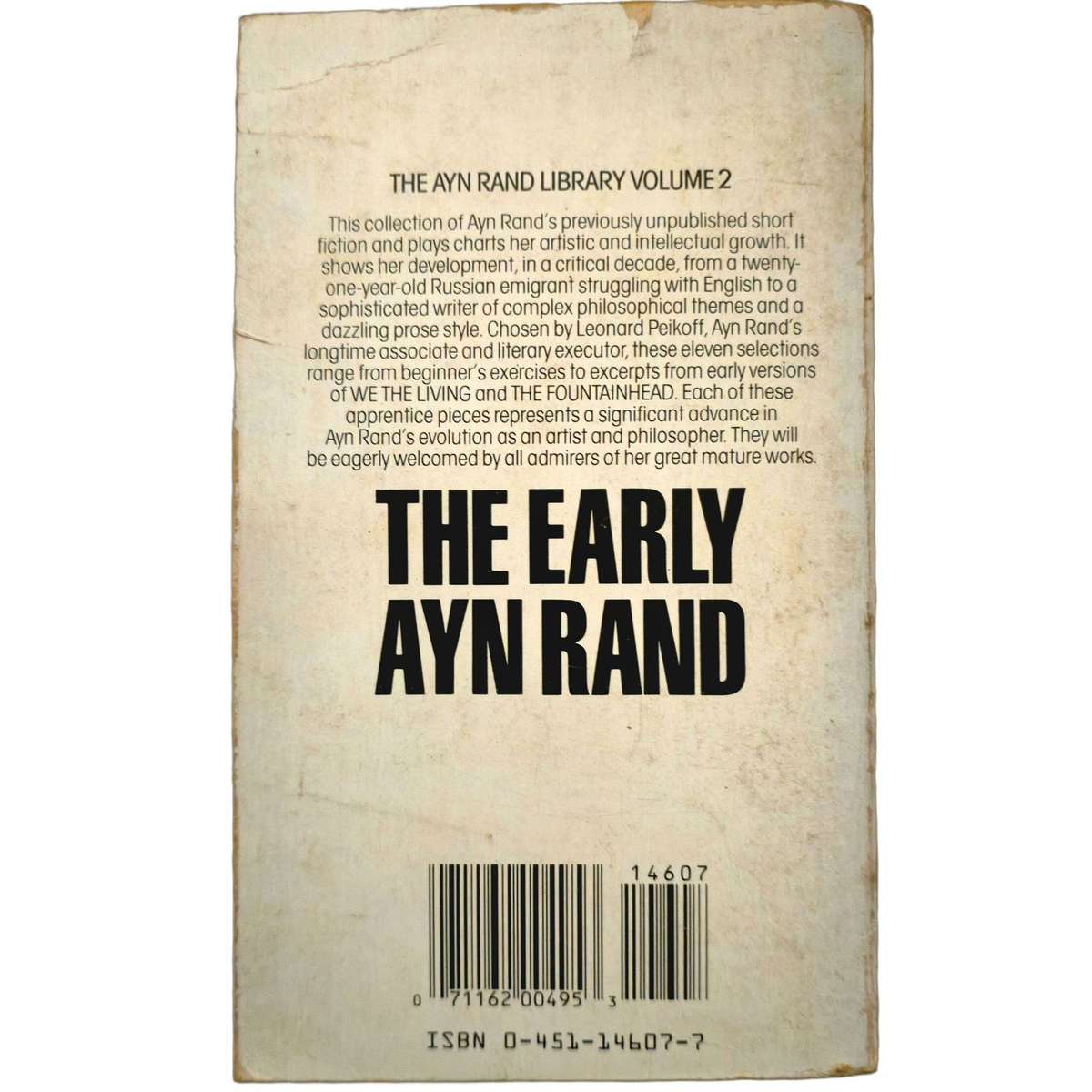 The Early Ayn Rand - Ayn Rand (Author), Leonard Peikoff (Compiler)