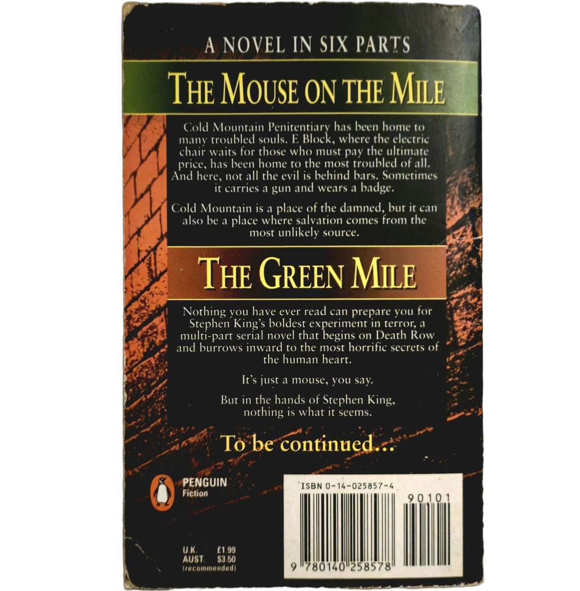 The Green Mile PART 2 - Stephen King