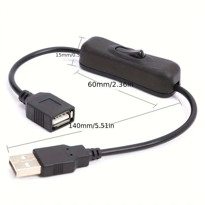 1Pc USB Extension Cable With ON Off Switch USB Public To Master Cable Extension Cable