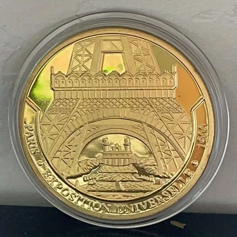 Paris Eiffel Tower Commemorative Replica Coin with Capsule