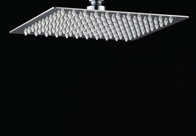 Giant 12" Stainless Steel Slimline Square Rainfall Showerhead