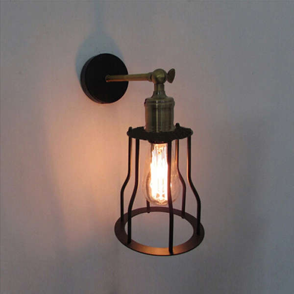 Antique Wrought Iron Wall Light Edison Type Loft Wall Lamp