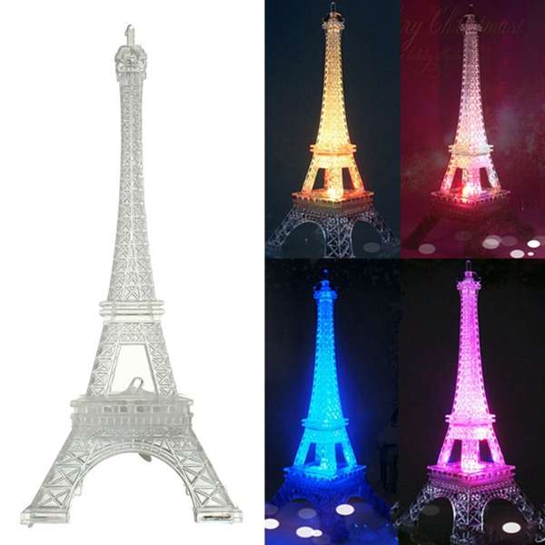 Romantic Eiffel Tower Desk Bedroom Night Light Decoration Baby Table LED Lamp