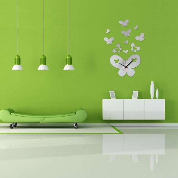 DIY 3D Big Butterfly Wall Clock Mirror Acrylic Home Decor Art