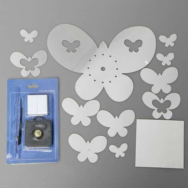 DIY 3D Big Butterfly Wall Clock Mirror Acrylic Home Decor Art