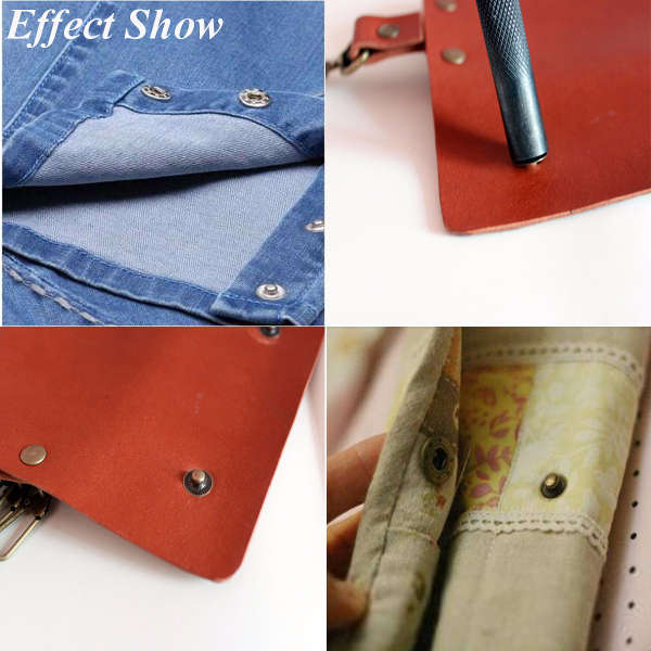 15Set 15mm Black Press Studs Snap Popper Fastener Sewing Leather Buttons DIY Craft Kit