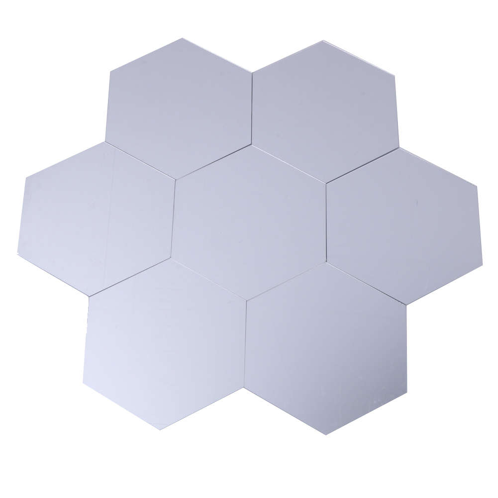 Honana DX-Y5 12Pcs Cute Silver DIY Hexagon Mirror Wall Stickers Home Wall Bedroom Office Decor