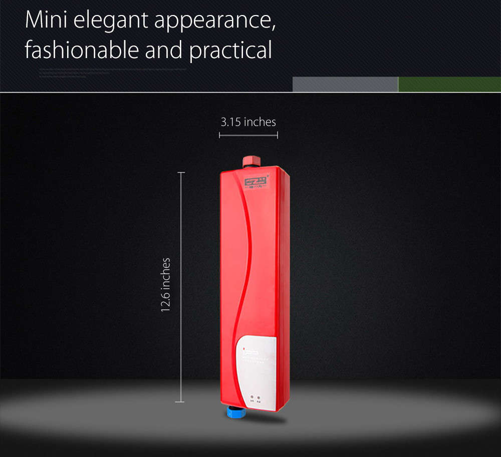 3000W Mini EU Elegant Instant Hot Water Heater Electric Indoor Tankless Water Heater for Bathroom