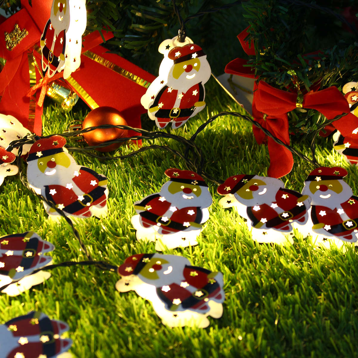 Solar/Battery Powered 4M 10LEDs Warm White Santa Claus Shaped Fairy String Light for Christmas