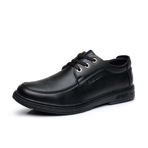 Men Casual Leather Shoes Business Breathable Fashion Lace Up Oxfords