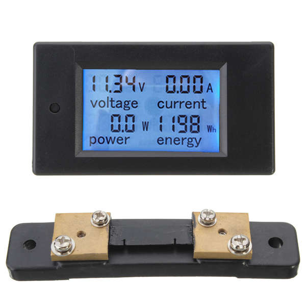 Excellway 100A DC Digital Multifunction Power Meter Energy Monitor Module Volt Meterr Ammeter With