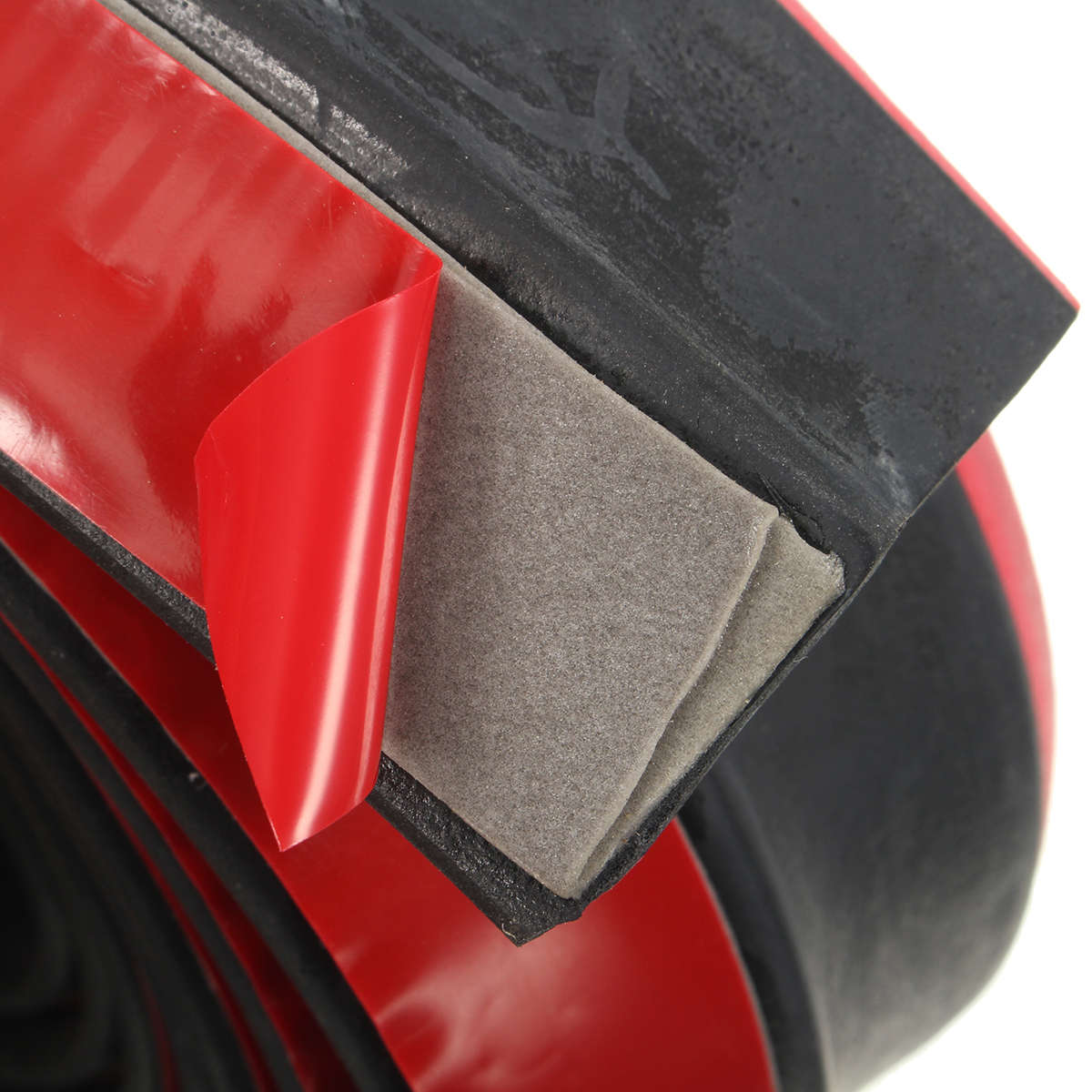 98x2inch  Black Red Car Front Bumper Protector Rubber Auto Lip Body Spoiler Decoration