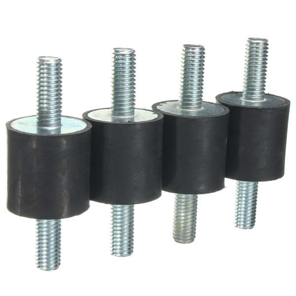 4pcs M8x25x25mm Rubber Shock Absorber Doubles Ends Rubber Mounts Vibration Isolator Mounts