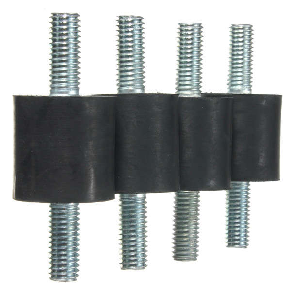 4pcs M8x25x25mm Rubber Shock Absorber Doubles Ends Rubber Mounts Vibration Isolator Mounts