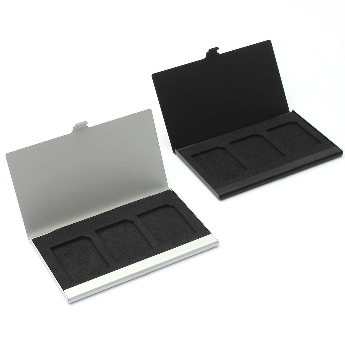 Aluminum Alloy Memory Card Case Card Box Holder For 3 Pcs SD/MMC Card