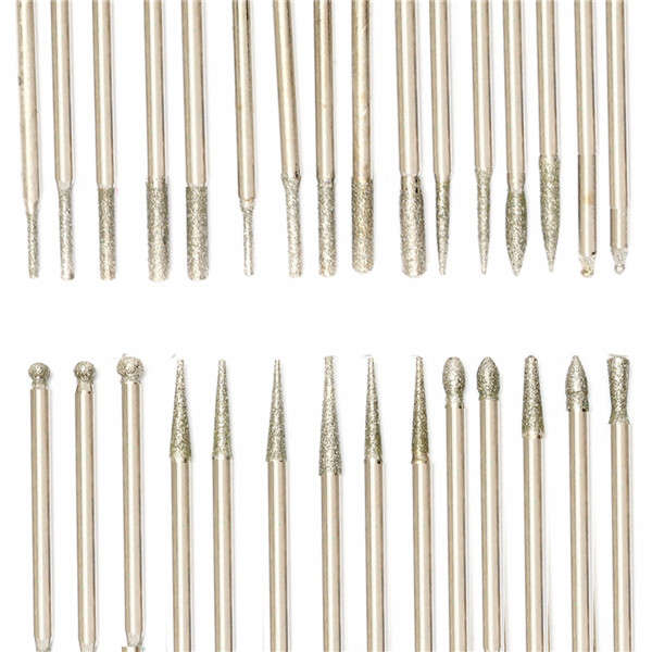 30pcs 2.35mm Diamond Emery Grinding Drill Bit Set Engraving Rotary Tool Accessories