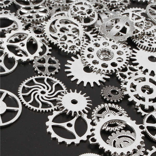 60-70Pcs Steampunk Altered Art Craft Cyberpunk Gear Wheels Decoration Part