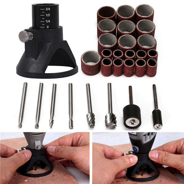 29pcs Drill Carving Positioner Locator with Sanding Bands and Rotary Burr  for Dremel