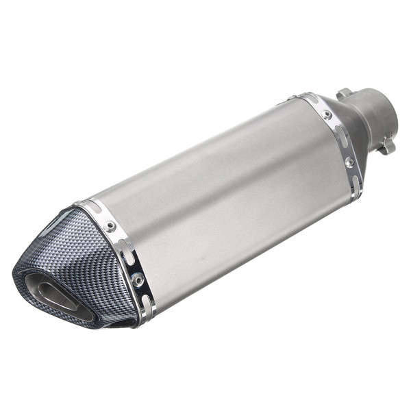 36-51mm Universal Motorcycle Black Carbon Fiber Exhaust Muffler Pipe w/ DB Killer