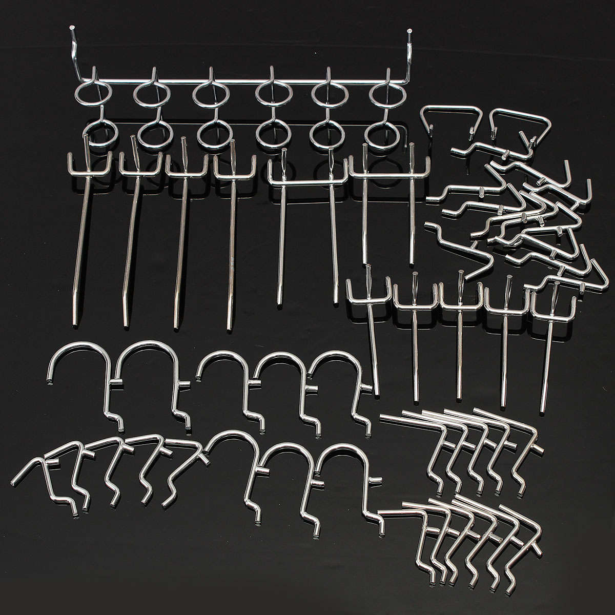50Pcs Pegboard Display Hooks Assortment Kit  Store Organizing Tools