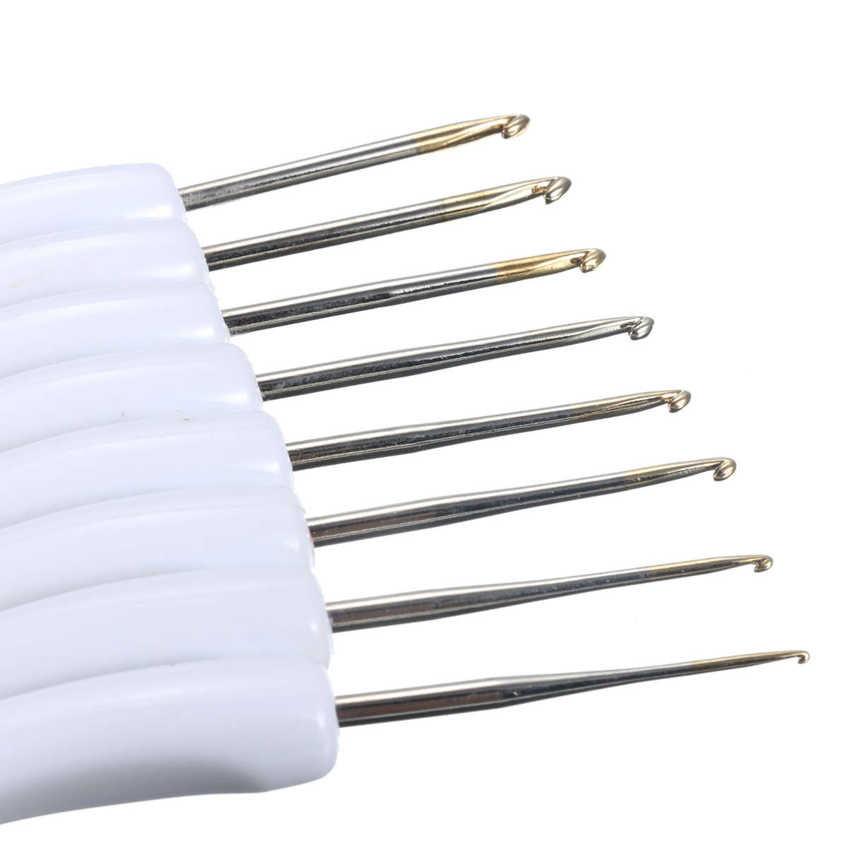 8pcs 1mm-2.75mm Soft Handle Crochet Hooks Aluminium Flowers Crochet Hooks Knitting Needles Set