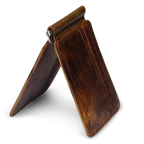 Men 12 Card Slots Money Clip Wallet Genuine Leather Multifunction Vintage Short Wallet Slimmest Purs