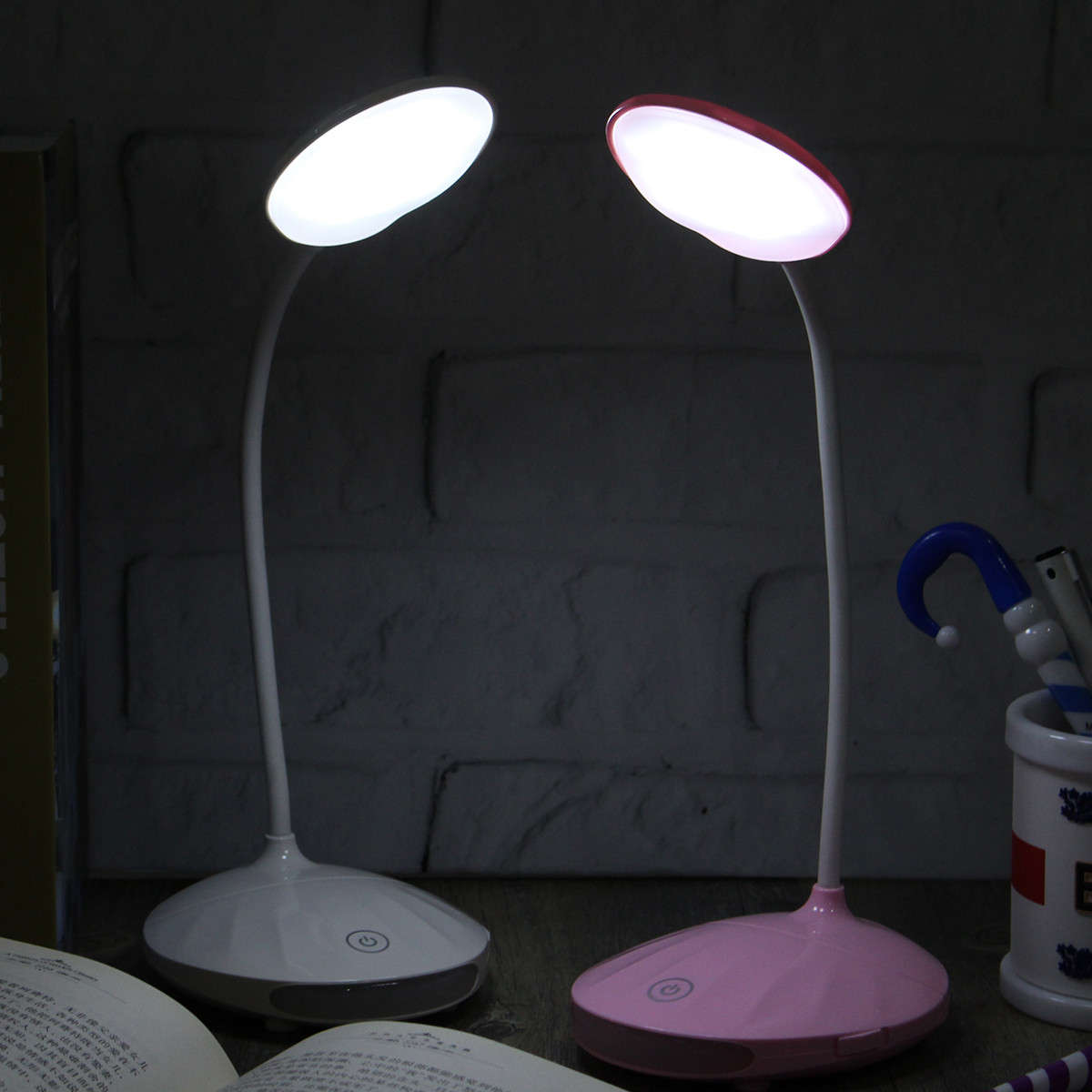 Adjustable Rechargeable Dimmable Touch Sensor LED Reading Night Table Light Desk Lamp