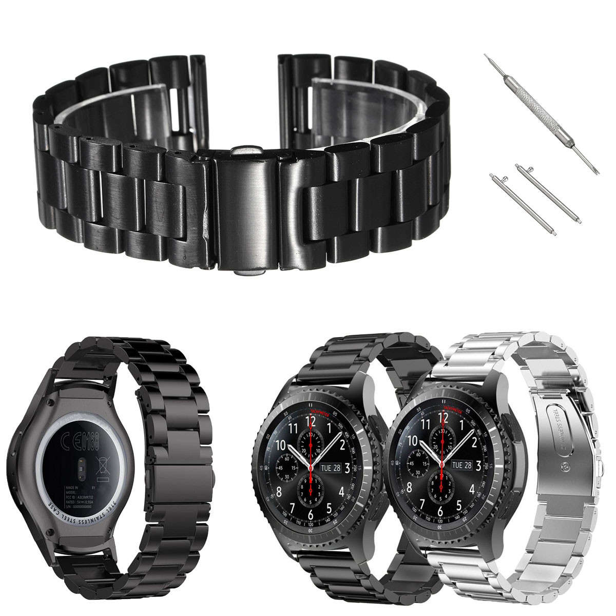 Stainless Steel Wrist Strap Watch Band 22mm with Tools For Samsung Gear S3 : Perfect Timing