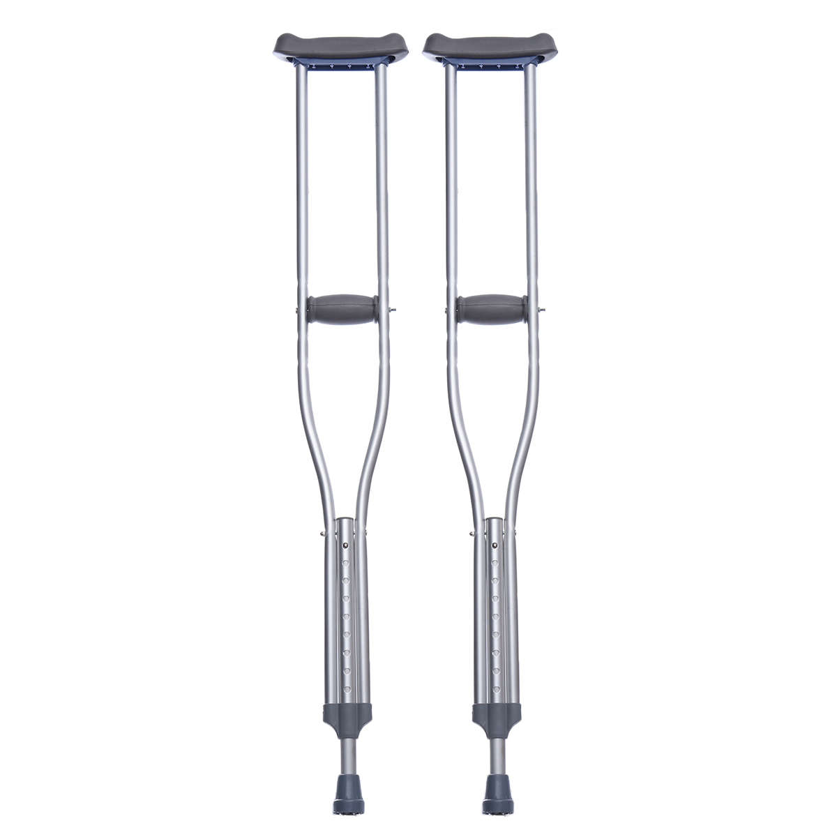 1 Pair Of Underarm Lightweight Aluminium Adjustable Adult Axillary Crutches Elbow