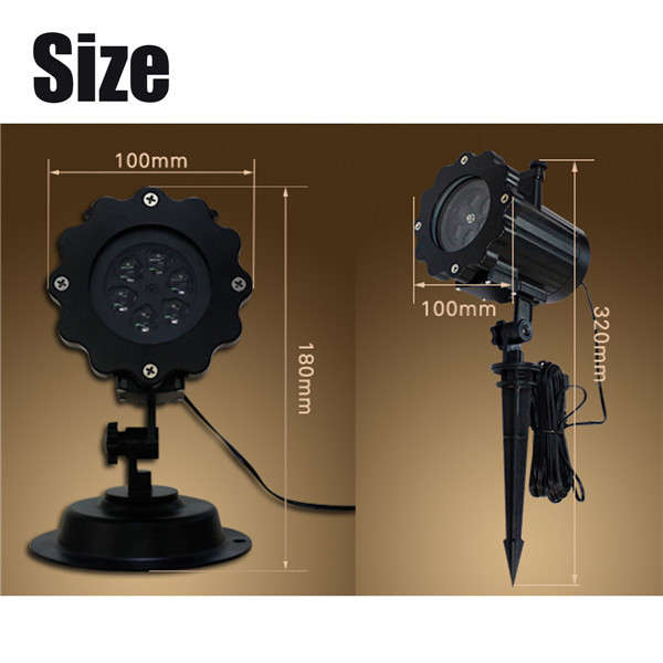 16Patterns Remote Control LED Stage Light Waterproof Moving Sparkling Landscape Halloween Lamp