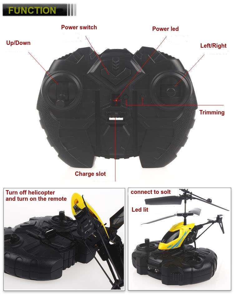 2.5CH Mini Infrared RC Helicopter Kids Toy