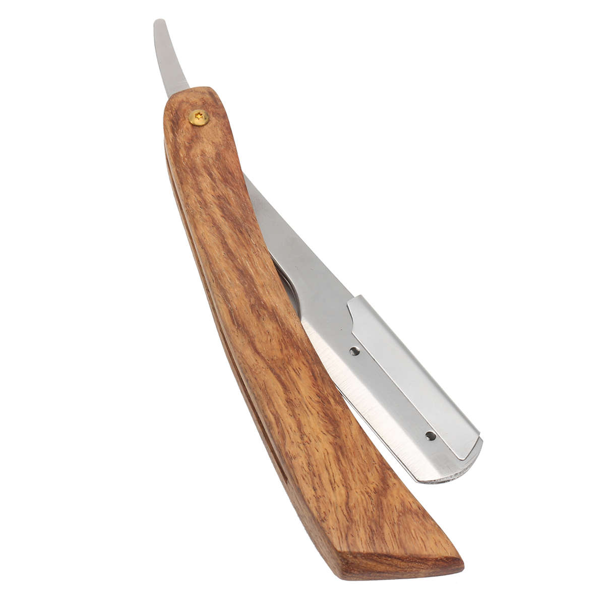 Rosewood Handle Straight Edge Barber Razor Folding Shaving Knife with 10 Blades