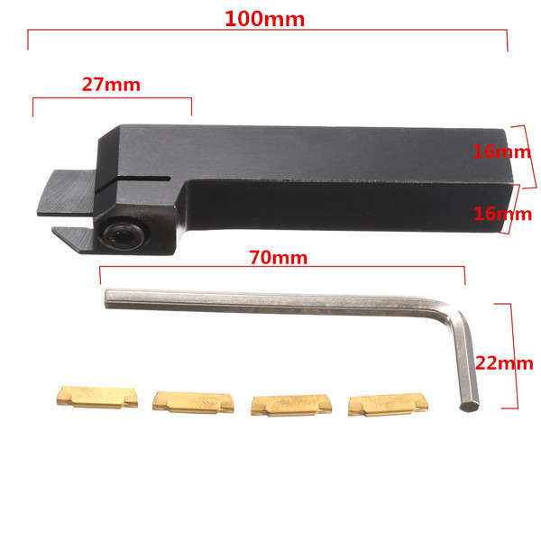 MGEHR 1616-2 16*16*100mm Lathe Turning Tool Holder With 4pcs MGMN200 Insert