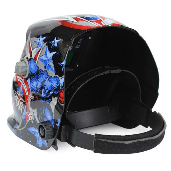 Solar Welder Mask Helmet Electric Welding Auto Darkening Welding Helmet Captain America Pattern