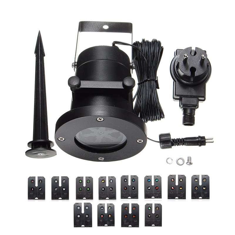 12Pattern Waterproof LED Moving Laser Projector Stage Light Christmas Halloween Lamp